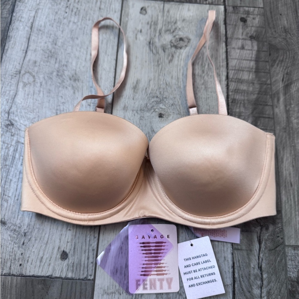 Savage X Fenty 32D Bra Beige Push Up Multiway Underwire Back Closure NEW NWT